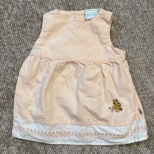 Classic Pooh Baby Dress 3 Months Linen Cotton Winnie the Pooh Vintage Retro